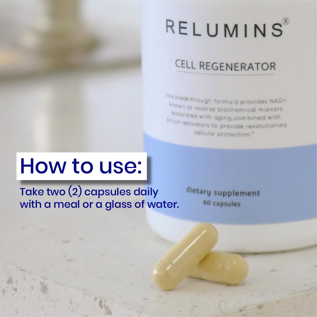 Relumins NAD+ Supplement with Nicotinamide Riboside, Resveratrol, Quercetin, Fisetin & Curcumin – Focus, Vitality, Energy, Balance & Daily Wellness Support – 60 Vegan Capsules - TrustMedUSA