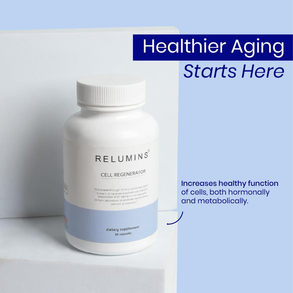 Relumins NAD+ Supplement with Nicotinamide Riboside, Resveratrol, Quercetin, Fisetin & Curcumin – Focus, Vitality, Energy, Balance & Daily Wellness Support – 60 Vegan Capsules - TrustMedUSA