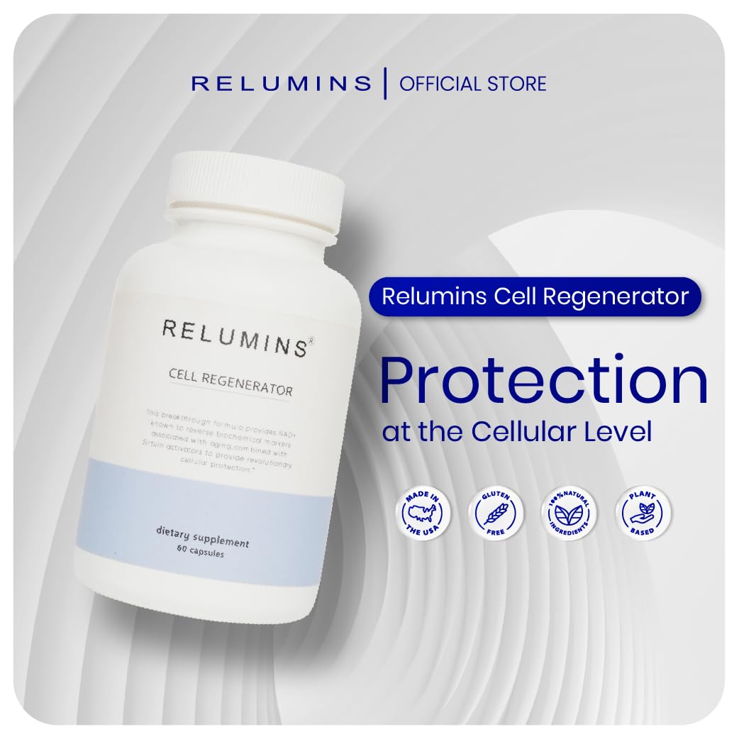 Relumins NAD+ Supplement with Nicotinamide Riboside, Resveratrol, Quercetin, Fisetin & Curcumin – Focus, Vitality, Energy, Balance & Daily Wellness Support – 60 Vegan Capsules - TrustMedUSA