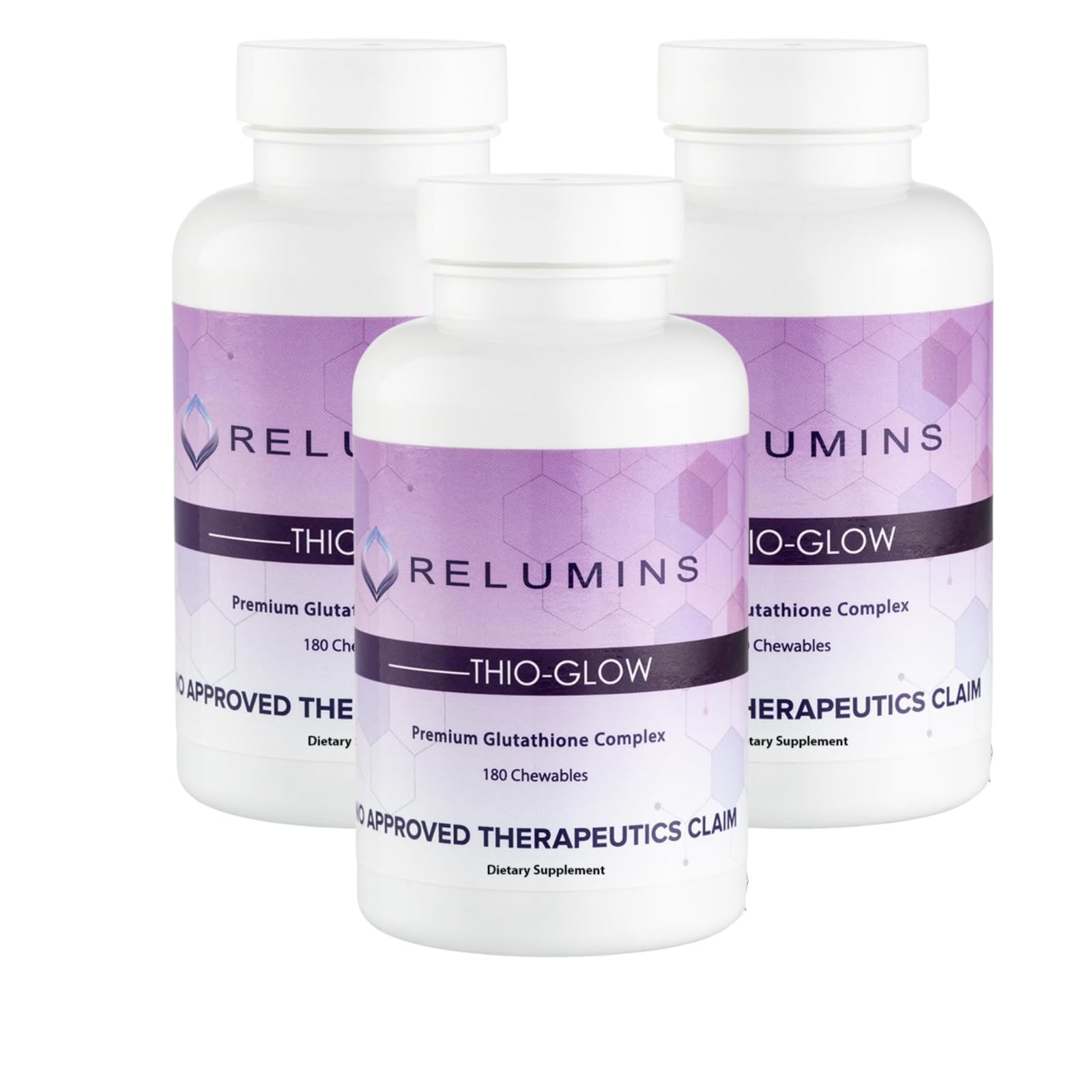 Relumins Thio-Glow Chewable Sublingual Glutathione Complex with Biotin, VIT C & E, Plus Grapeseed Polyphenols – 330mg Gluta Per Serving – 4X Effective, Ultimate Wellness Gift for Moms x 3 Bots - TrustMedUSA