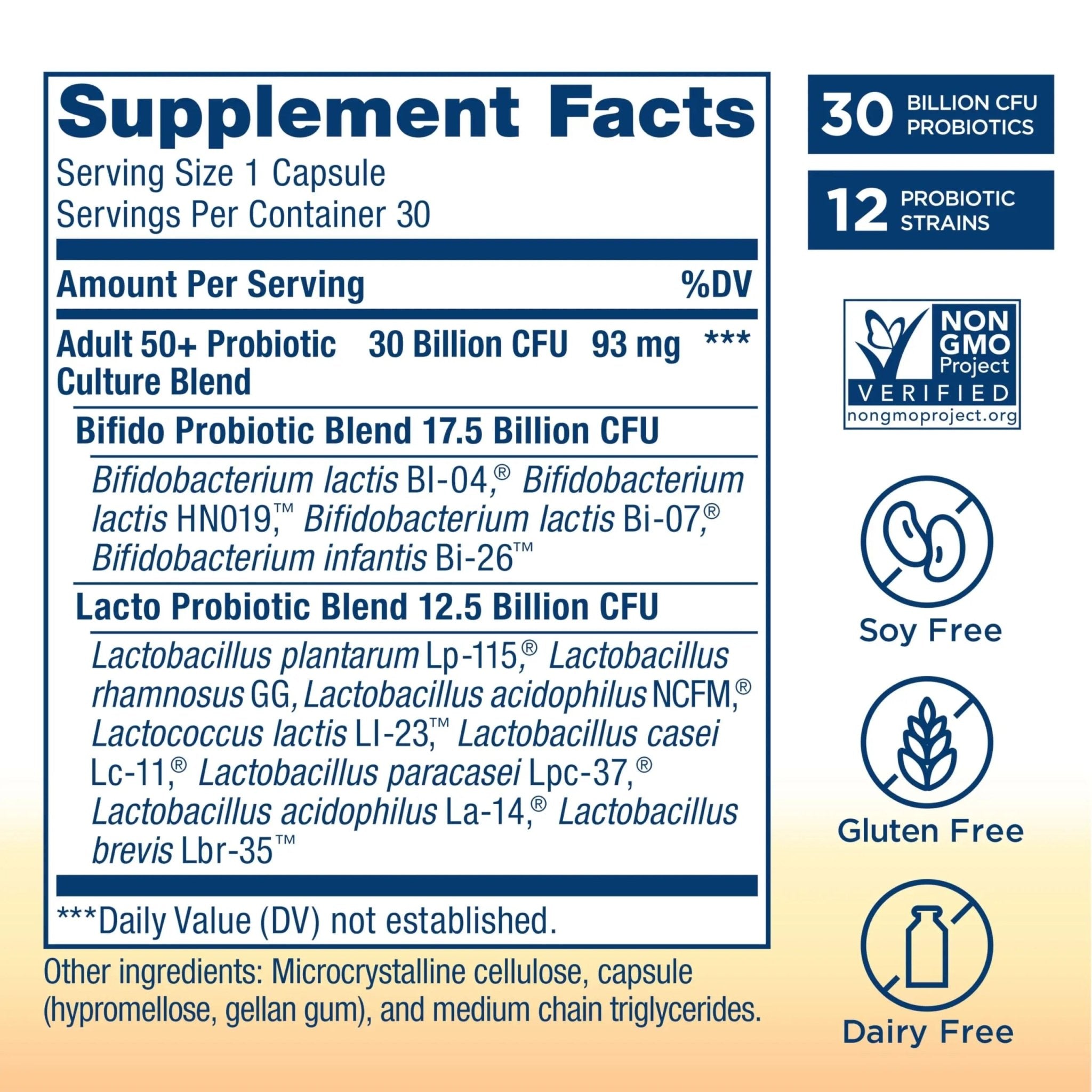 Renew Life Probiotic Adult 50 Plus Probiotic Capsules, Daily Supplement Supports Urinary - TrustMedUSA