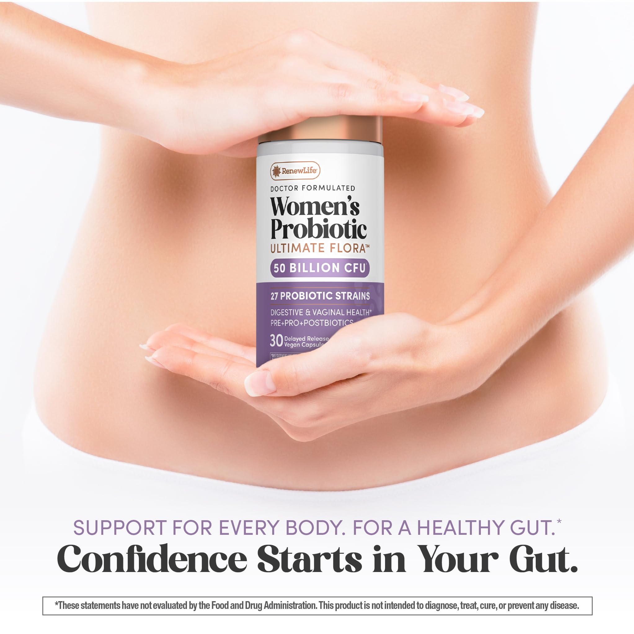 Renew Life Ultimate Flora Probiotics for Women | 50 Billion CFU | 30 Delayed Release Vegan Capsules | Digestive & Vaginal Health | Dairy, Soy and Gluten Free Supplement - Maple Wellness Supplements