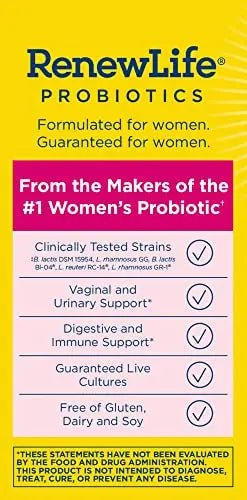 Renew Life Women's Probiotic Capsules, 50 Billion CFU Guaranteed, Supports pH Balance - TrustMedUSA