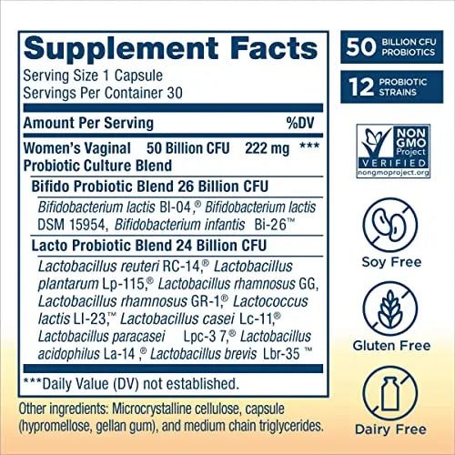 Renew Life Women's Probiotic Capsules, 50 Billion CFU Guaranteed, Supports pH Balance - TrustMedUSA
