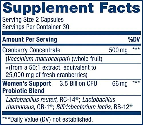 Renew Life Women's Wellness Vaginal and Urinary Probiotic and Cranberry Supplement - TrustMedUSA
