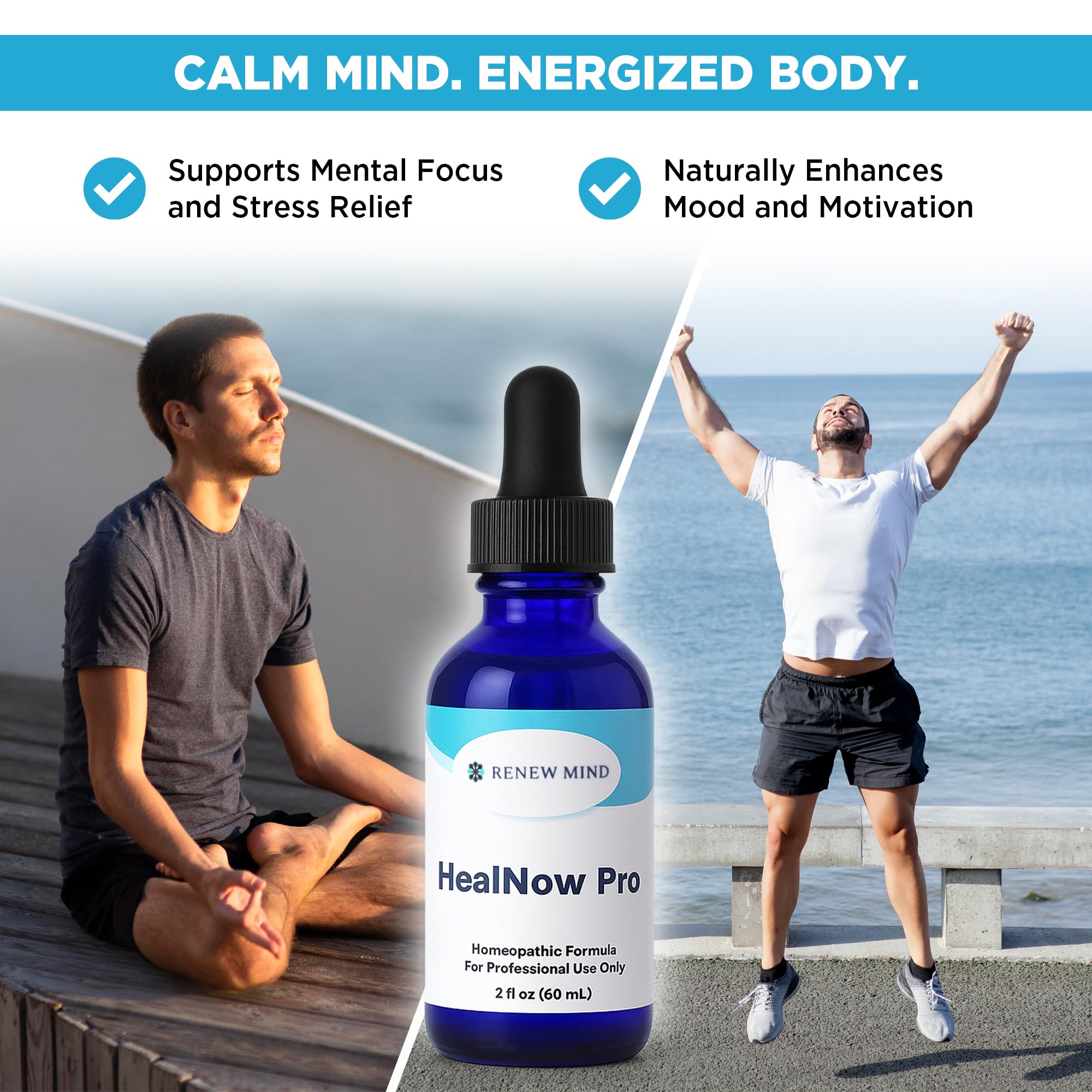 RENEW MIND HealNow Pro Homeopathic Support for Joint Pain, Muscle Aches, Arthritis Pain, and Muscle or Joint Stiffness Professional Grade Formula Promotes Comfort, Mobility & Energy - 2 fl oz - TrustMedUSA
