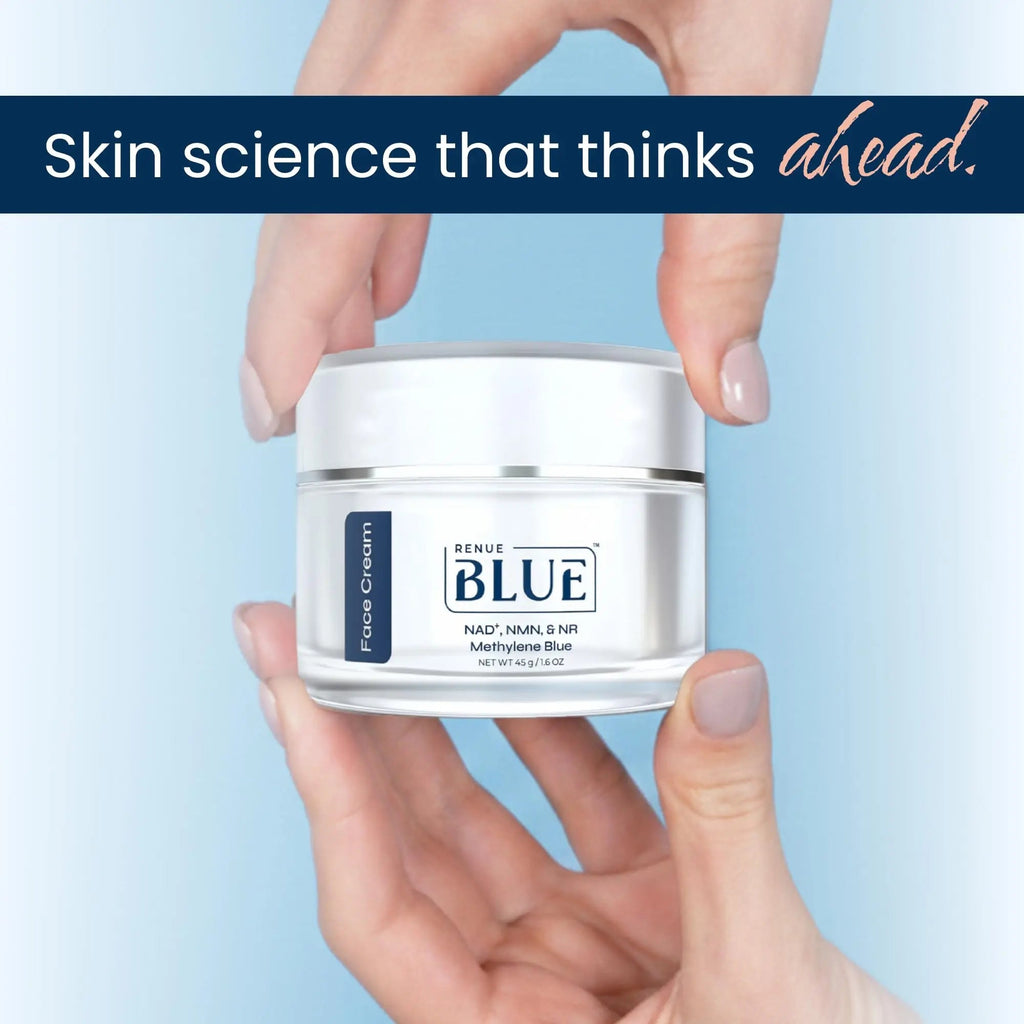 Renue Blue Methylene Blue Face Cream - Liposomal NAD+ Complex and Nutrients for Skin Rejuvenation, Deep Hydration, and Anti-Aging Support - TrustMedUSA