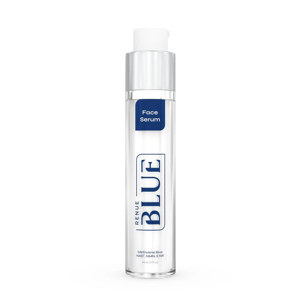 Renue Blue Methylene Blue Face Serum - Liposomal NAD+ Complex and Nutrients for Skin Rejuvenation, Deep Hydration, and Anti-Aging Support - TrustMedUSA
