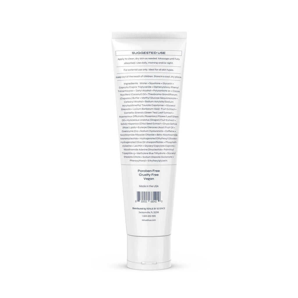 Renue Blue Methylene Blue Moisturizing Body Cream – Liposomal NAD+ Complex with Antioxidants, Peptides, and Botanical Extracts for Hydrated, Healthier‑Looking Skin - TrustMedUSA