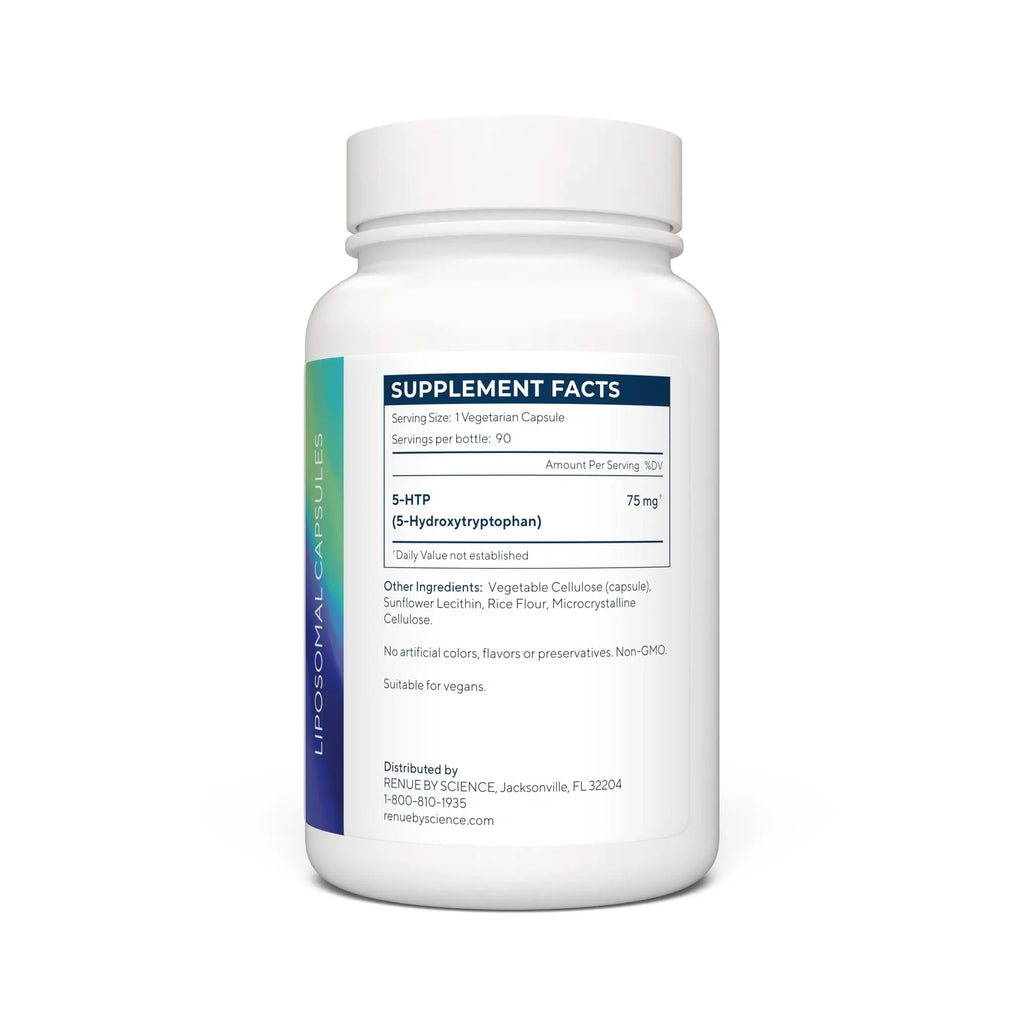 Renue By Science 5HTP | Liposomal 5 HTP Supplement | 90 5-HTP Capsules - 75mg 5-hydroxytryptophan per Serving | Amino Acid Supplement | Non-GMO | Made in The USA & Third-Party Tested - TrustMedUSA