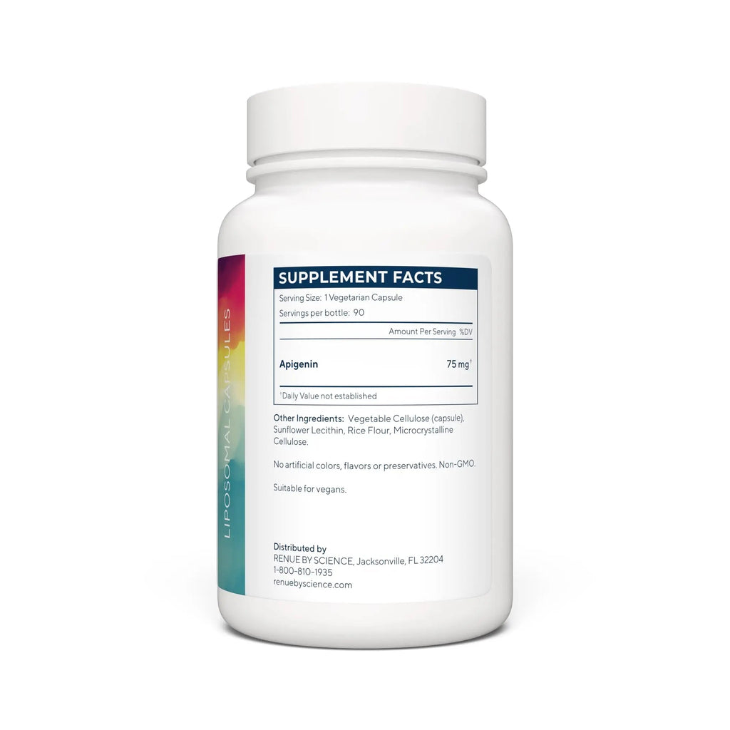 Renue By Science Apigenin | High Strength Liposomal Apigenin Supplement | 90 Apagenine Capsules - 75mg Apigenin per Serving | Non-GMO & Allergen Free | Made in The USA Third-Party Tested - TrustMedUSA