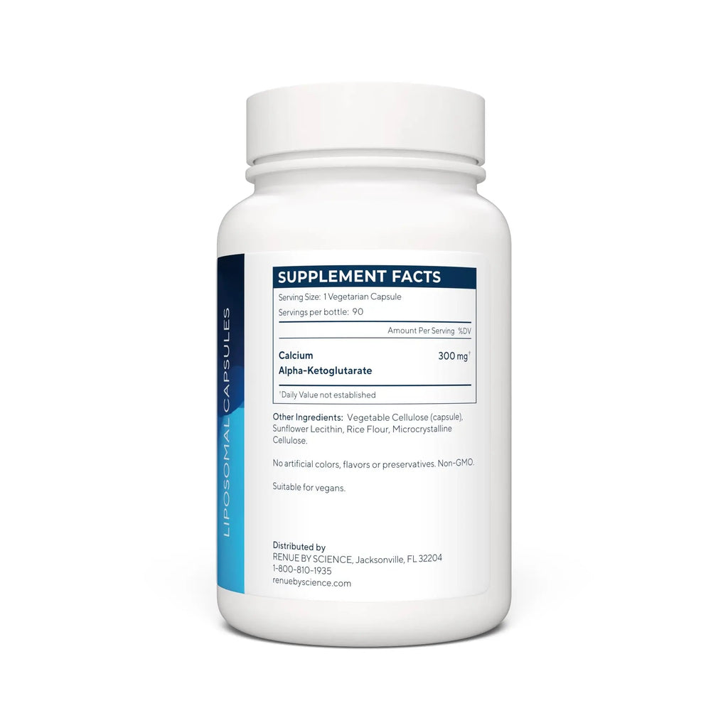 RENUE by SCIENCE CA AKG Supplement | High Strength Liposomal Calcium AKG | 90 Calcium Alpha-Ketoglutarate Capsules - 300mg CA AKG per Serving CA-AKG Supplement | Non-GMO & Made in The USA - TrustMedUSA