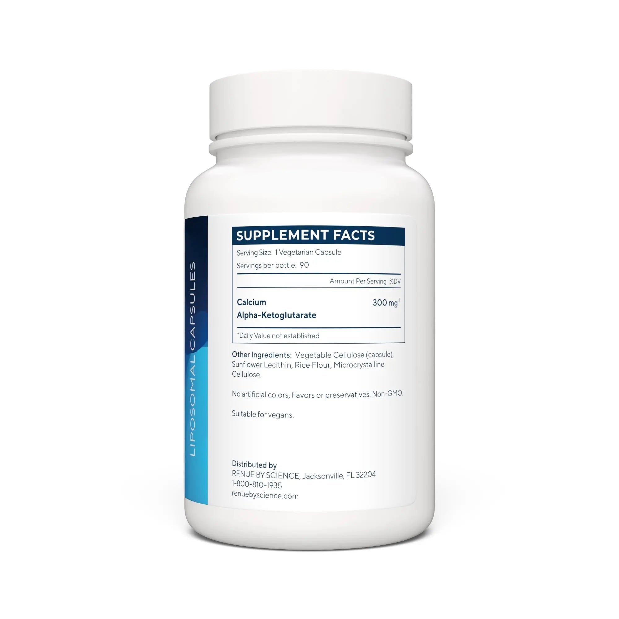 RENUE by SCIENCE CA AKG Supplement | High Strength Liposomal Calcium AKG | 90 Calcium Alpha-Ketoglutarate Capsules - 300mg CA AKG per Serving CA-AKG Supplement | Non-GMO & Made in The USA - TrustMedUSA