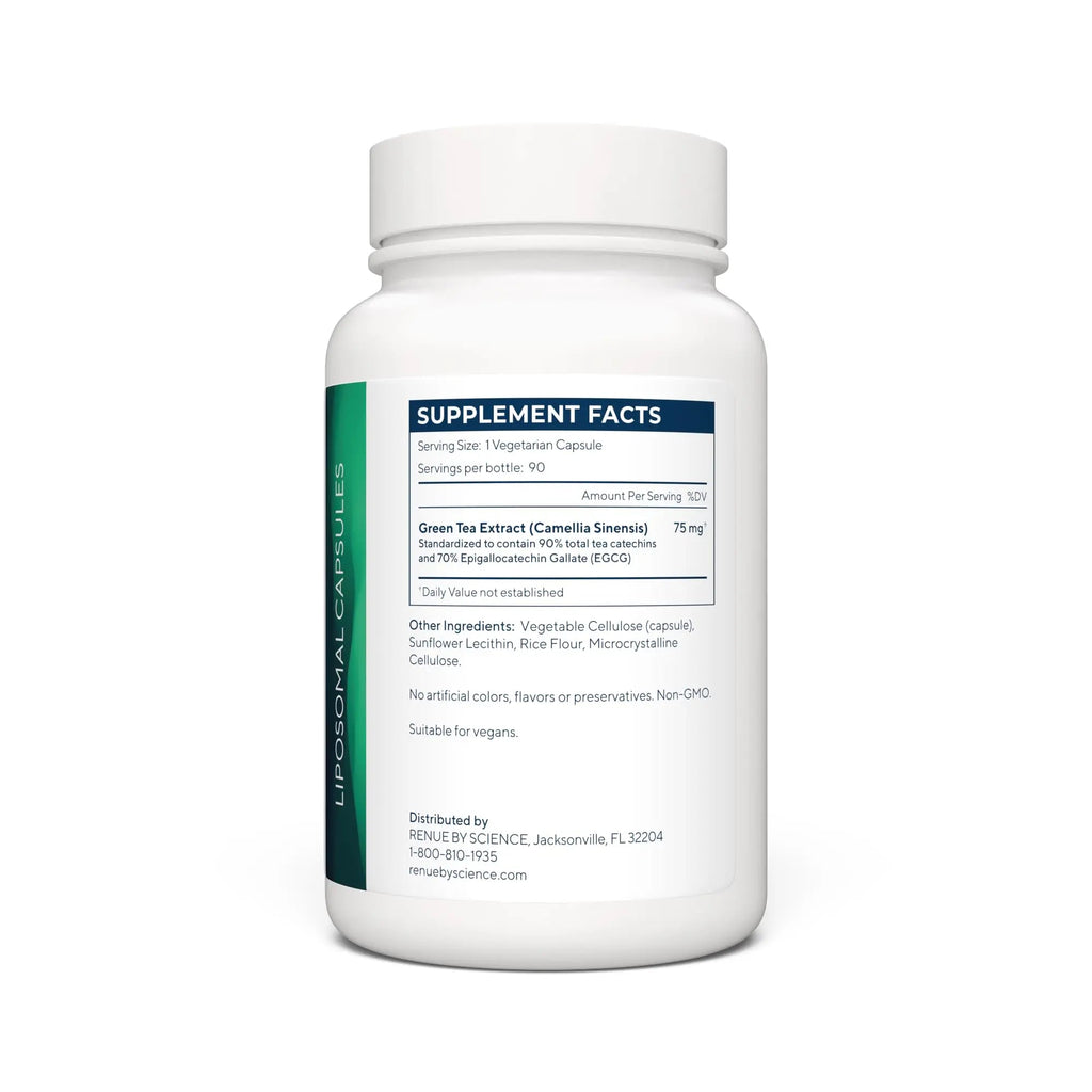 Renue By Science Green Tea Extract | High Strength Liposomal Supplement | 90 Capsules - 75mg Green Tea per Serving | Non-GMO | Made in The USA & Third-Party Tested - TrustMedUSA