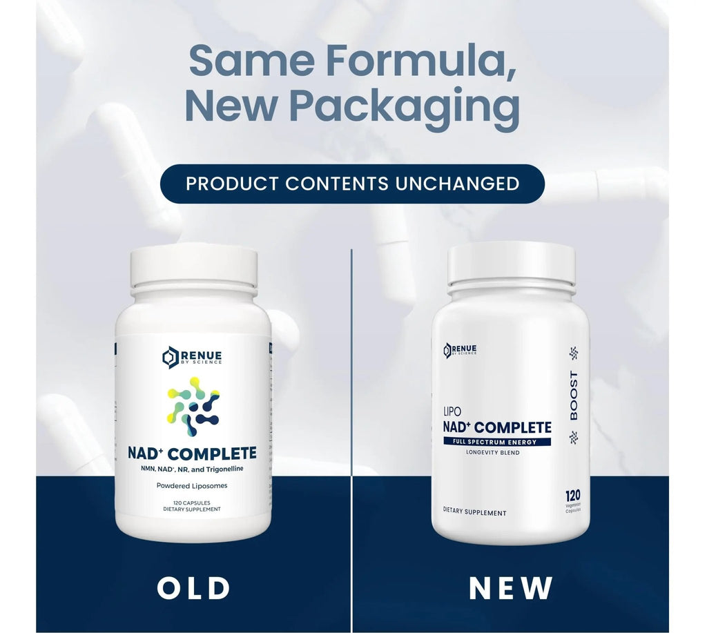 RENUE by SCIENCE NAD+ Complete | 120 Liposomal NAD Supplement Capsules with NMN, NR & Trigonelline - 210mg NMN & 160mg NAD per Serving | Bioavailable Formula for Increased Absorption | Made in the USA - TrustMedUSA