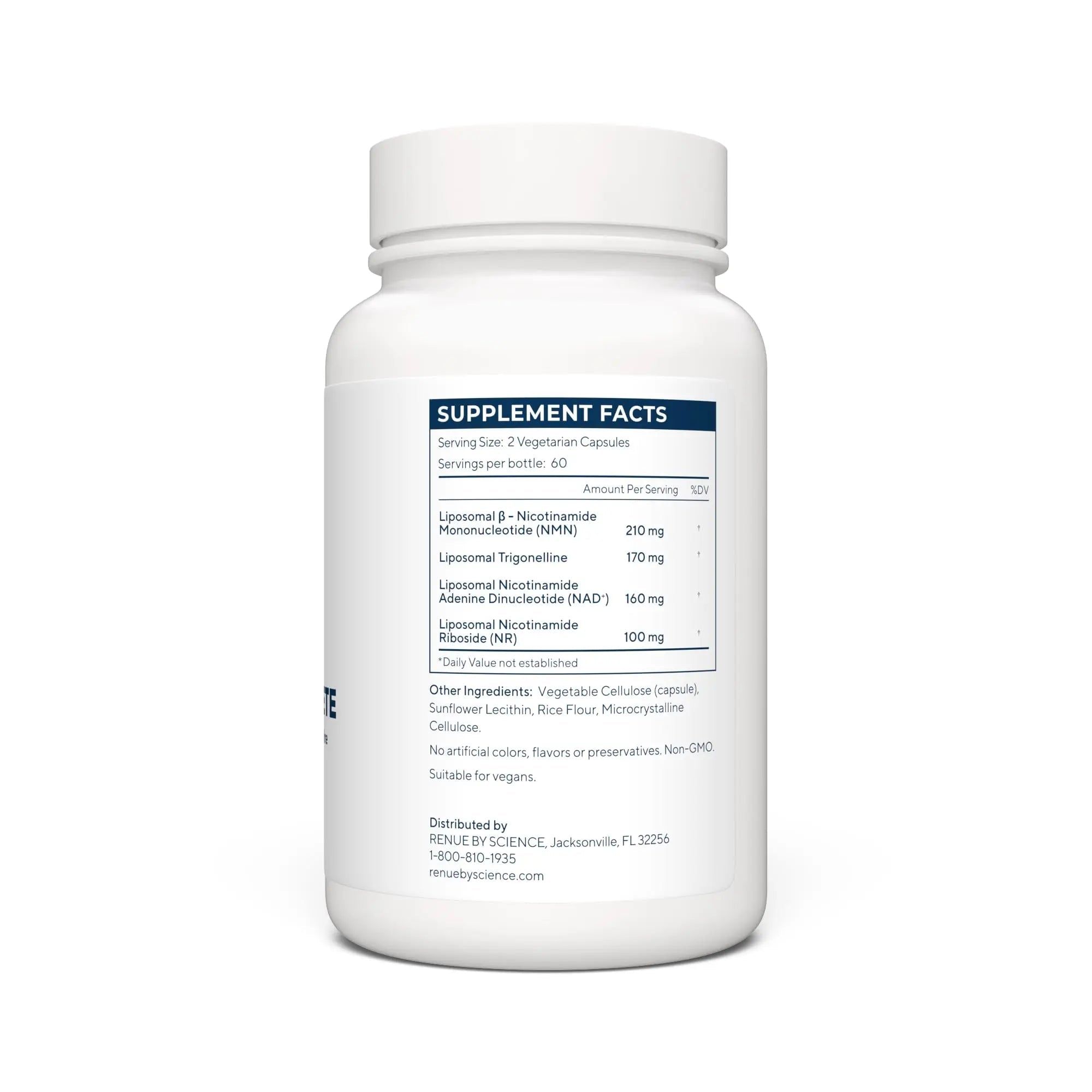 RENUE by SCIENCE NAD+ Complete | 120 Liposomal NAD Supplement Capsules with NMN, NR & Trigonelline - 210mg NMN & 160mg NAD per Serving | Bioavailable Formula for Increased Absorption | Made in the USA - TrustMedUSA