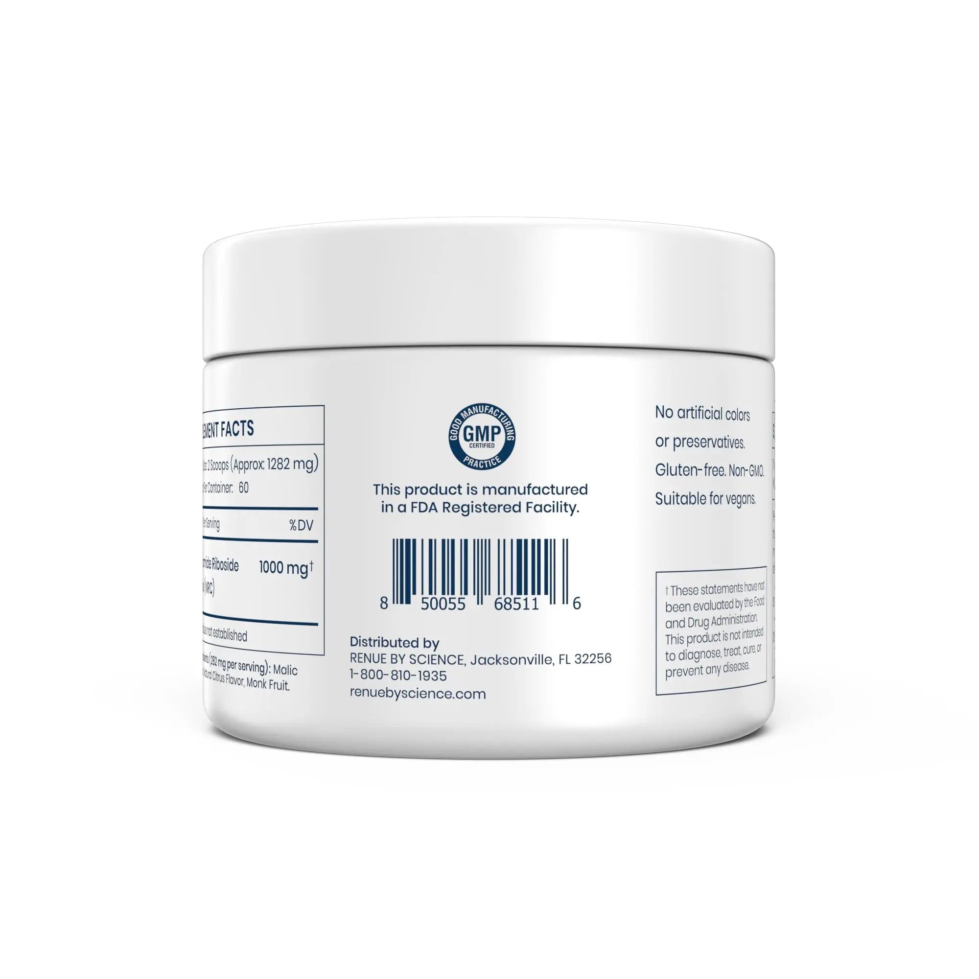 Renue By Science Nicotinamide Riboside | 1000mg Nicotinamide Powder - High Strength NR NAD Powder Sublingual Citrus Burst Flavor | Manufactured in The USA & Third-Party Tested | 60 Servings - TrustMedUSA