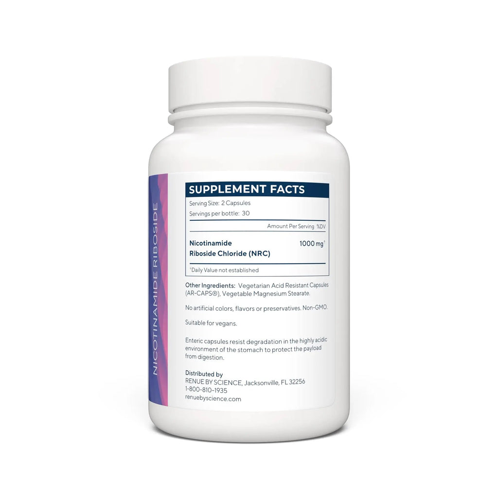 RENUE by Science Nicotinamide Riboside | High Strength NAD Supplement | 60 Nicotinamide Enteric-Coated Capsules - 1000mg Nicotinamide Riboside per Serving | Manufactured in The USA Third-Party Tested - TrustMedUSA
