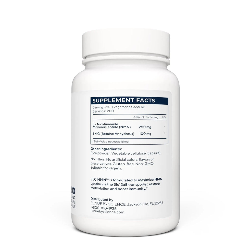 Renue By Science NMN Supplement | 200 SLC Enteric Capsules - 250mg Nicotinamide Mononucleotide per Serving | Delayed Release for Increased Absorption | Manufactured in The USA - TrustMedUSA