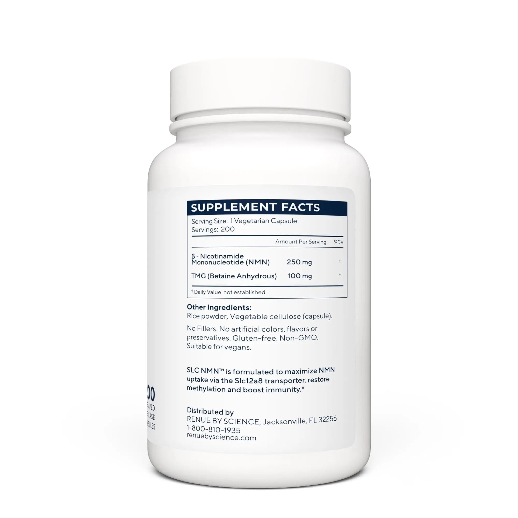 Renue By Science NMN Supplement | 200 SLC Enteric Capsules - 250mg Nicotinamide Mononucleotide per Serving | Delayed Release for Increased Absorption | Manufactured in The USA - TrustMedUSA