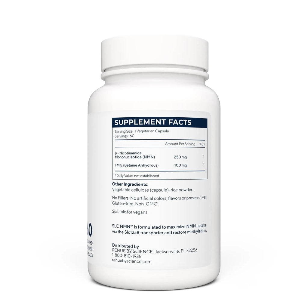 Renue By Science NMN Supplement | 60 SLC Enteric Capsules - 250mg Nicotinamide Mononucleotide per Serving | Delayed Release for Increased Absorption | Manufactured in The USA - TrustMedUSA