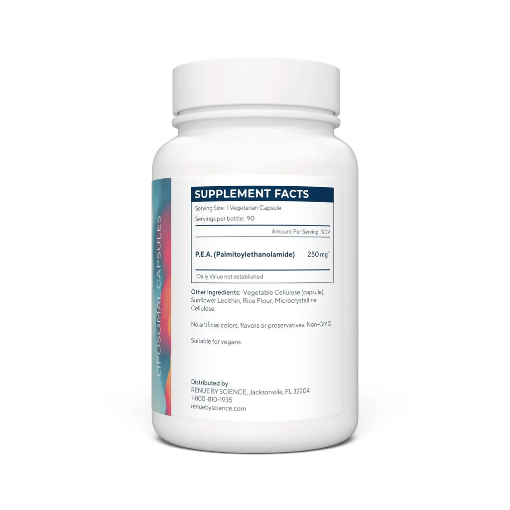 Renue By Science P.E.A | Liposomal Pea Palmitoylethanolamide Supplement | 90 P.E.A Capsules - 250mg Palmitoylethanolamide per Serving | Non-GMO | Made in The USA & Third-Party Tested - TrustMedUSA