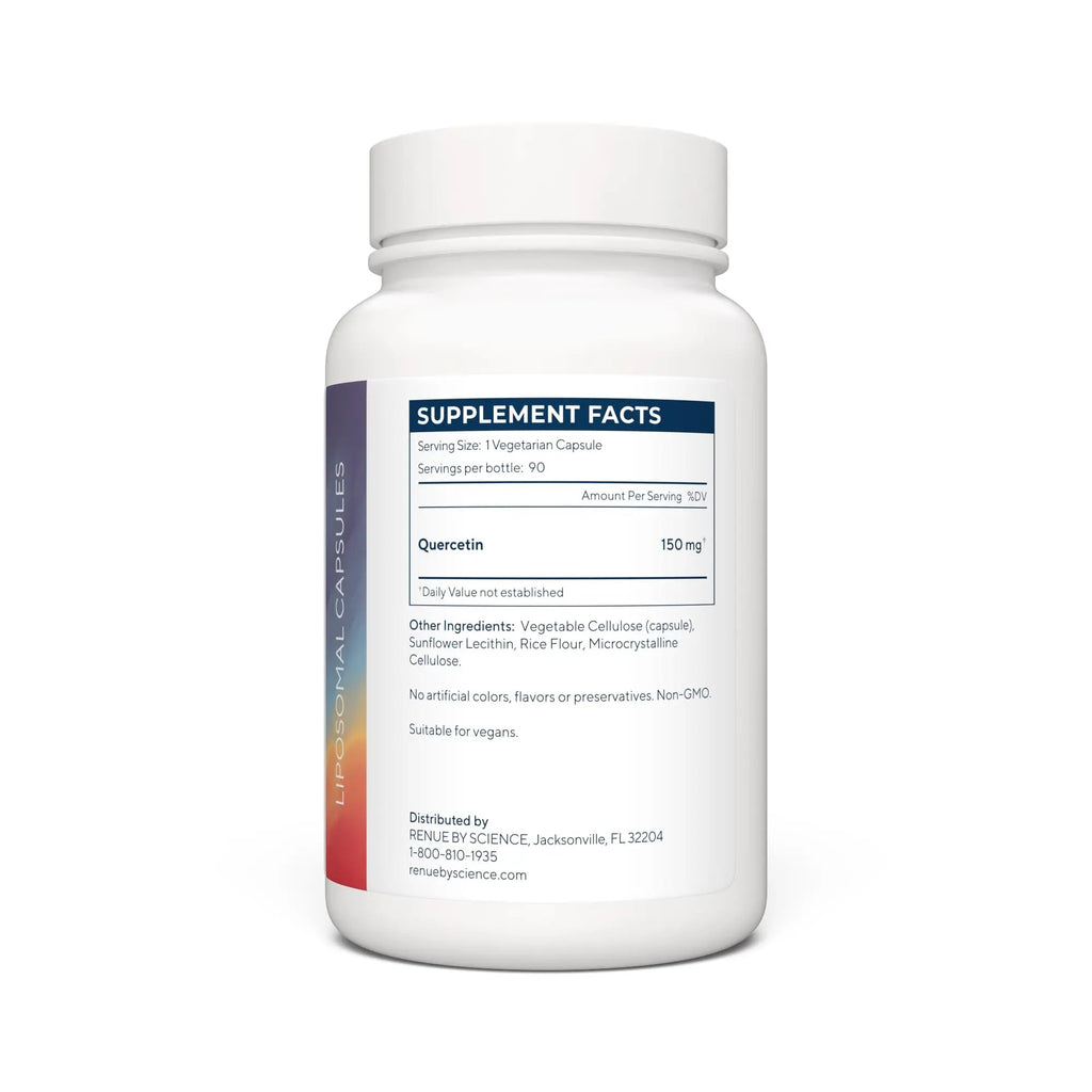 Renue By Science Quercetin | High Strength Liposomal Quercetin Supplements | 90 Quercitin Capsules - 150mg Quercetin per Serving | Non-GMO | Made in The USA & Third-Party Tested - TrustMedUSA