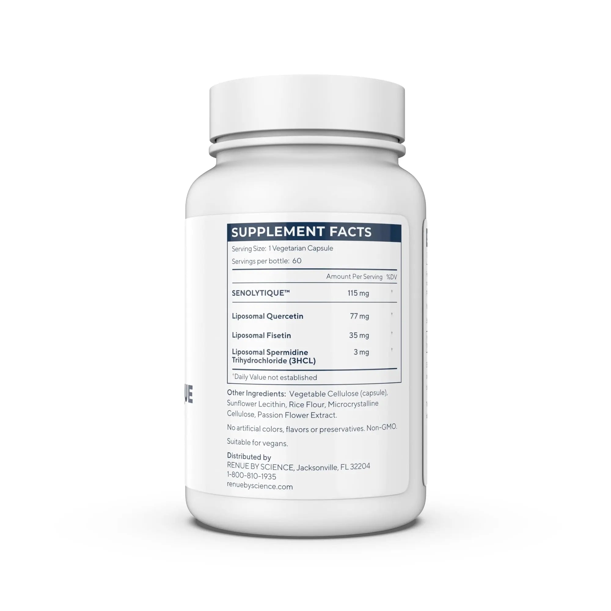 Renue By Science Senolytique Senolytic Supplements | 60 Capsules with Fisetin (35mg) Quercetin (78mg) & Spermidine (3mg) per Serving | Liposomal Formula | Manufactured in The USA & Third-Party Tested - TrustMedUSA