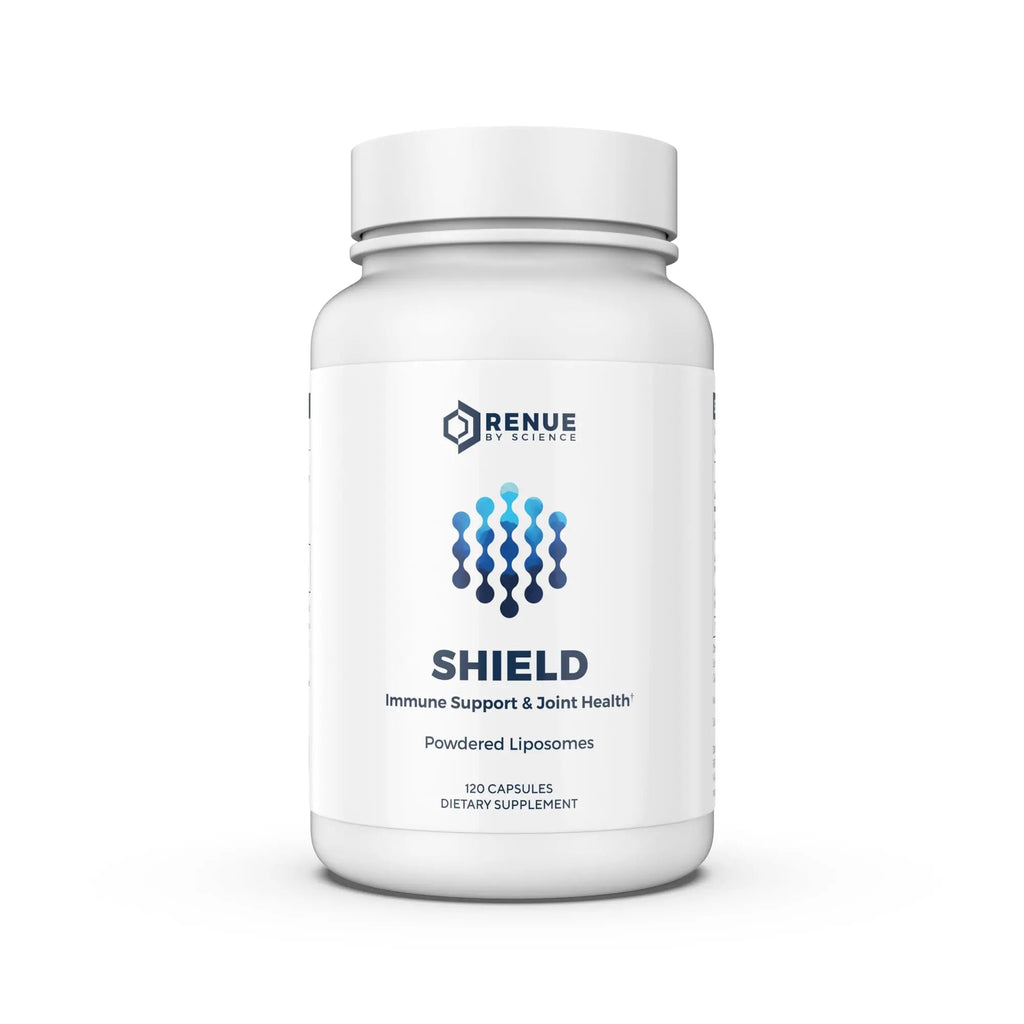Renue By Science Shield | Liposomal Vitamin C CaAKG P.E.A Hyaluronic Acid Supplement | 120 Capsules with Vitamin C (500mg) CA AKG (150mg) Palmitoylethanolamide (75mg) HLA (75mg) | Made in The USA - TrustMedUSA