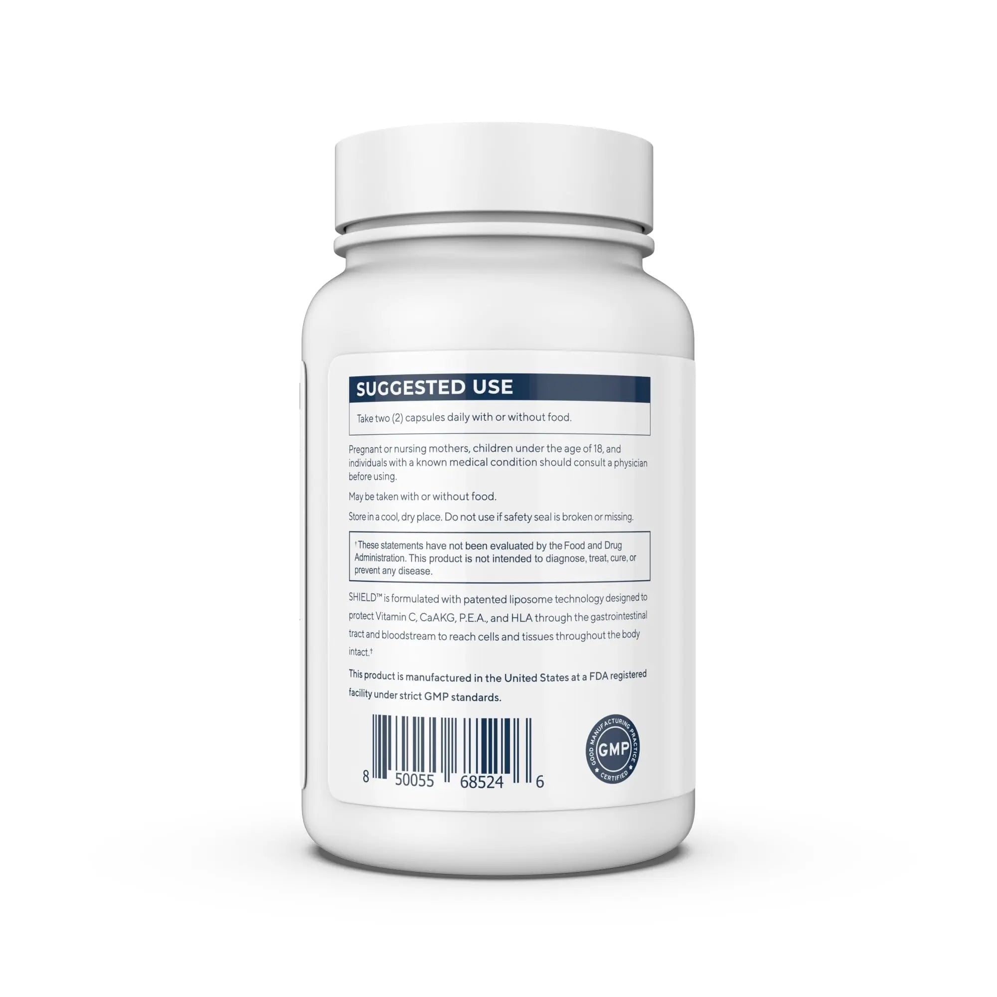 Renue By Science Shield | Liposomal Vitamin C CaAKG P.E.A Hyaluronic Acid Supplement | 120 Capsules with Vitamin C (500mg) CA AKG (150mg) Palmitoylethanolamide (75mg) HLA (75mg) | Made in The USA - TrustMedUSA