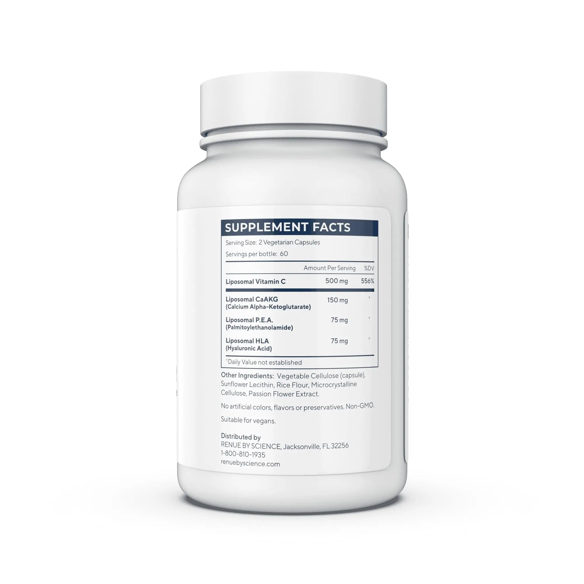 Renue By Science Shield | Liposomal Vitamin C CaAKG P.E.A Hyaluronic Acid Supplement | 120 Capsules with Vitamin C (500mg) CA AKG (150mg) Palmitoylethanolamide (75mg) HLA (75mg) | Made in The USA - TrustMedUSA
