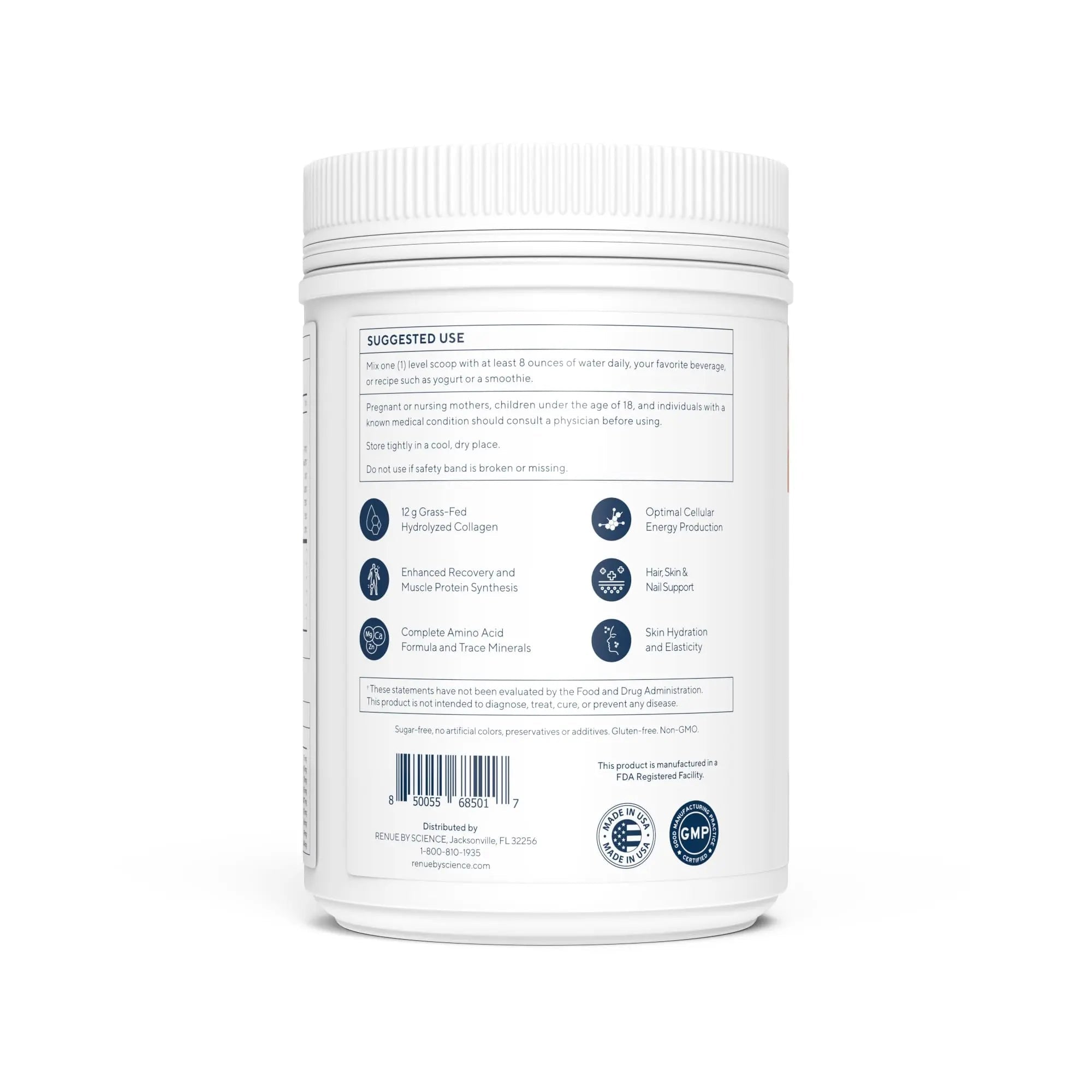 Renue By Science Skin & Body Essentials | Collagen Peptides Electrolytes Creatine & BCAA Powder | Collagen (12g) Creatine Monohydrate (4g) per Serving with Taurine & Glycine | Made in USA - Chocolate - TrustMedUSA