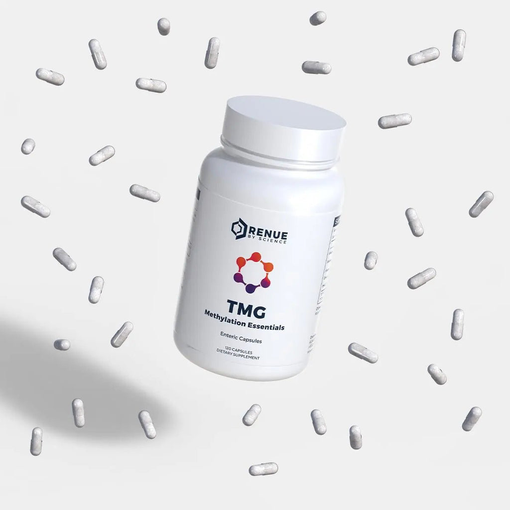 Renue By Science TMG | High Strength TMG Supplements | 120 Trimethylglycine Capsules - 900mg TMG per Serving with Vitamin B12 Vitamin B6 Folate & Zinc | Made in The USA & Third-Party Tested - TrustMedUSA