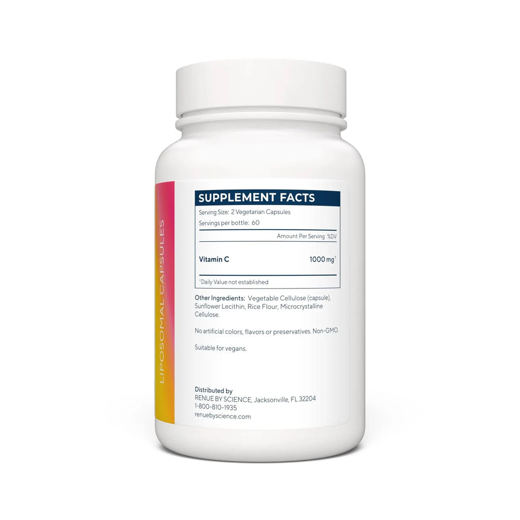 Renue By Science Vitamin C | High Strength Liposomal Supplement | 120 Capsules - 500mg VIT C per Serving | Non-GMO & Allergen Free | Made in The USA Third-Party Tested - TrustMedUSA