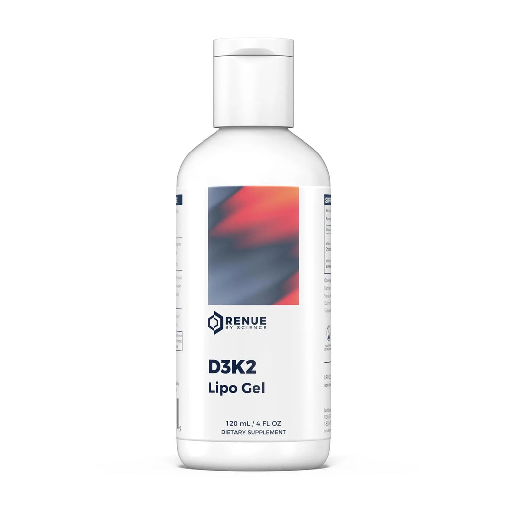Renue By Science Vitamin D3 K2 Gel | High Strength Liposomal D3 K2 Supplement | 120ml Vitamin D K2 Gel - 2500IU Vitamin D3 & 200mcg Vitamin K2 per Serving | Non-GMO & Allergen Free | Made in The USA - TrustMedUSA