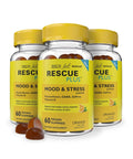 RESCUE Bach Plus Mood & Stress Support Gummies, Daytime Dietary Supplement with Passionflower, GABA, Saffron & Vitamin D, Natural Orange Flavor, Vegan & Gluten-Free, 3 Pack, 180 Count Total - TrustMedUSA