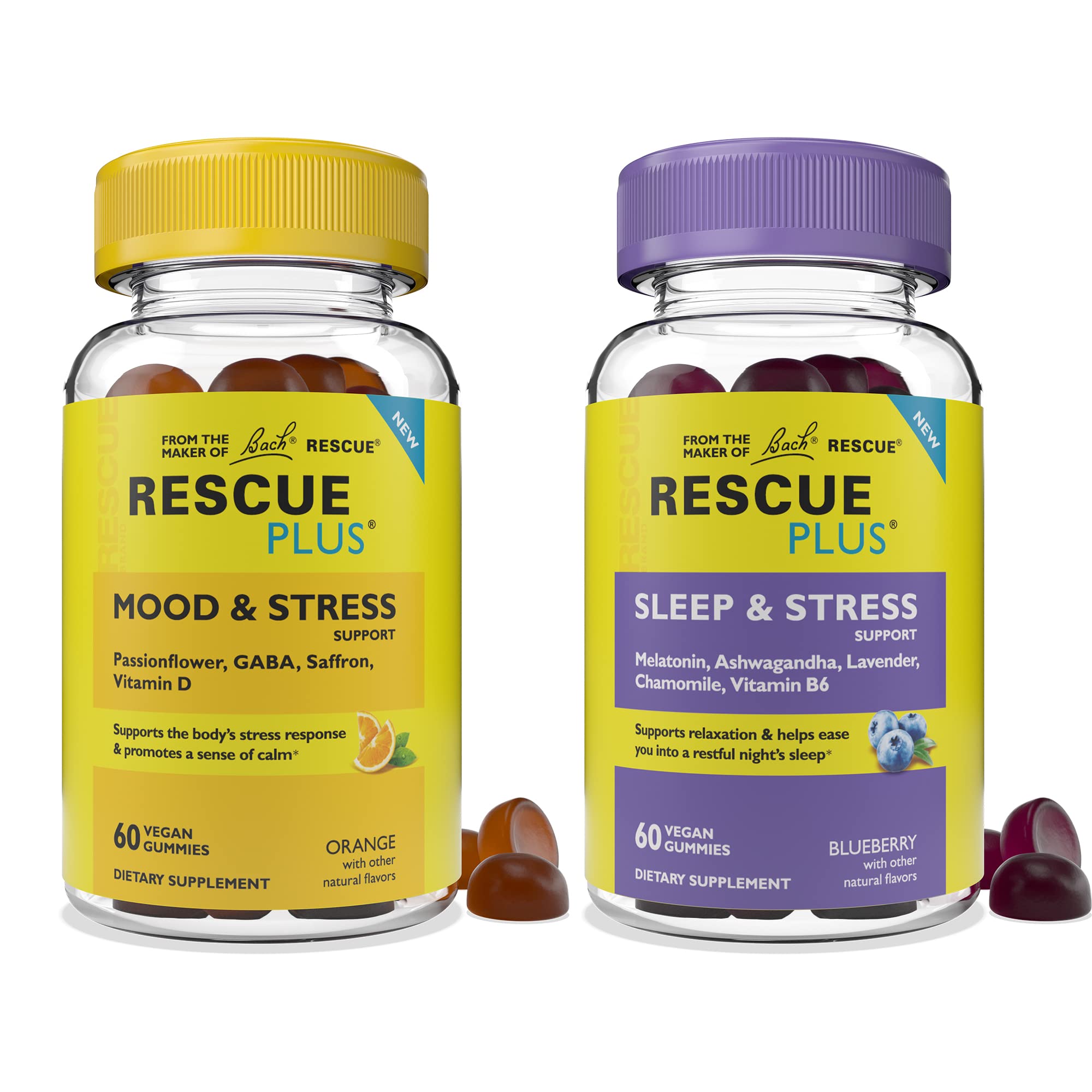 RESCUE Bach Plus Sleep & Stress Support Gummies, Nighttime Dietary Supplement - TrustMedUSA