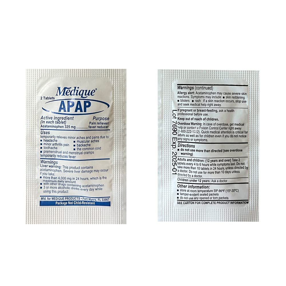 Rescue Essentials Medications Dose Pack–First Aid Refill Kit with Ibuprofen, Acetaminophen, Aspirin, Antihistamine, Anti-Diarrheal & Antacid– Compact Emergency Travel & IFAK Supply-1 Module (30 Doses) - Maple Wellness Supplements