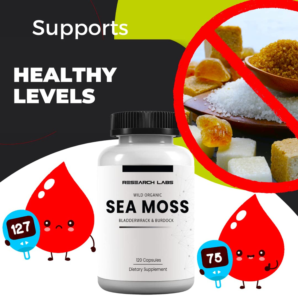 Research Labs 2 Fer 1 Ad Organic Irish Sea Moss Capsules 240 Total Pills, Raw Wildcrafted Seamoss Enhanced w/Bladderwrack & Burdock Root Antioxidant Powerhouse. Thyroid Support - TrustMedUSA