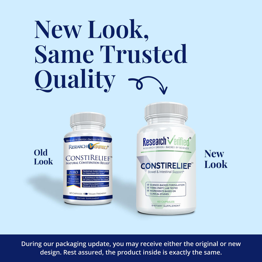 Research Verified ConstiRelief - The best Supplement for Constipation Relief on the market - with L. Acidophilus for long term health and prevention. 100% back guarantee! (Pack of 3) - TrustMedUSA