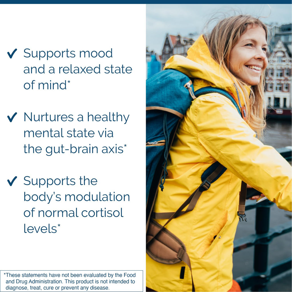 Researched Nutritionals AnxiaEase - Stress, Cortisol Management & Mood Support Supplement - Botanicals, Vitamin B6, Magnesium & 'Psychobiotic' Probiotic Strains (120 Capsules) - TrustMedUSA
