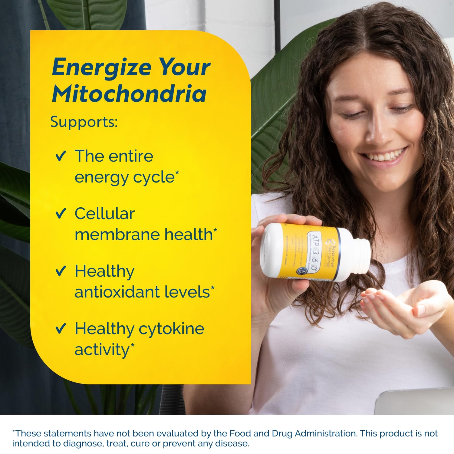 Researched Nutritionals ATP 360 - Mitochondrial Supplements to Support Entire Energy Cycle & Cell Membranes - Clinically Researched ATP Supplements, High Dose CoQ10, R-Lipoic Acid & PQQ, 90 Capsules - TrustMedUSA