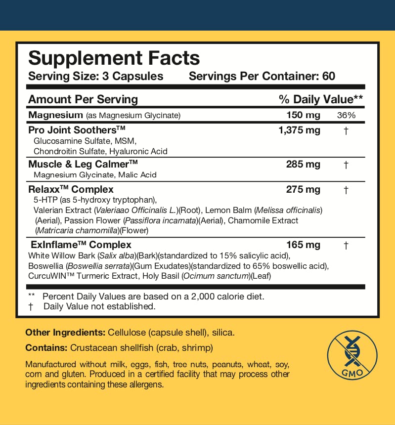 Researched Nutritionals Soothe & Relaxx - Soft Tissue, Muscle + Support Supplement - A Gentle Health Supplement for Calming Relief - Soothe Your Body + Mind (180 Capsules) - TrustMedUSA