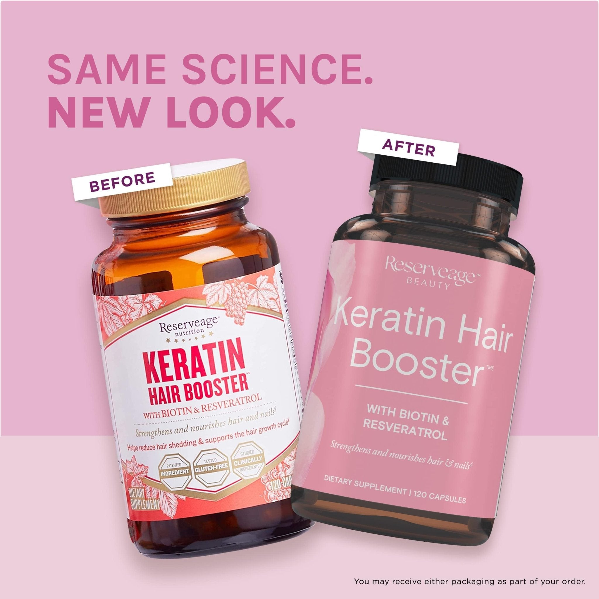 Reserveage Ultra Collagen Booster & Keratin Hair Booster - Features Dermaval, Biotin & Resveratrol - Support Hair & Skin - 90 Ultra Collagen Booster Capsules, 120 Keratin Hair Booster Capsules - TrustMedUSA