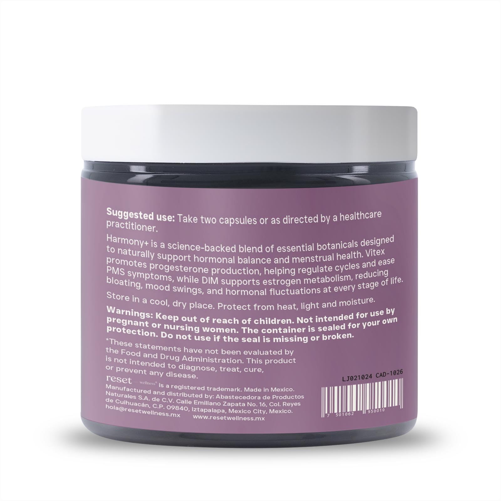 reset wellness Harmony+ | Vitex, DIM, Soy Isoflavones, Methylfolate & Selenium | Supports Women’s Hormonal Balance, Cycle Regulation & Mood Stability | 60 Capsules - TrustMedUSA