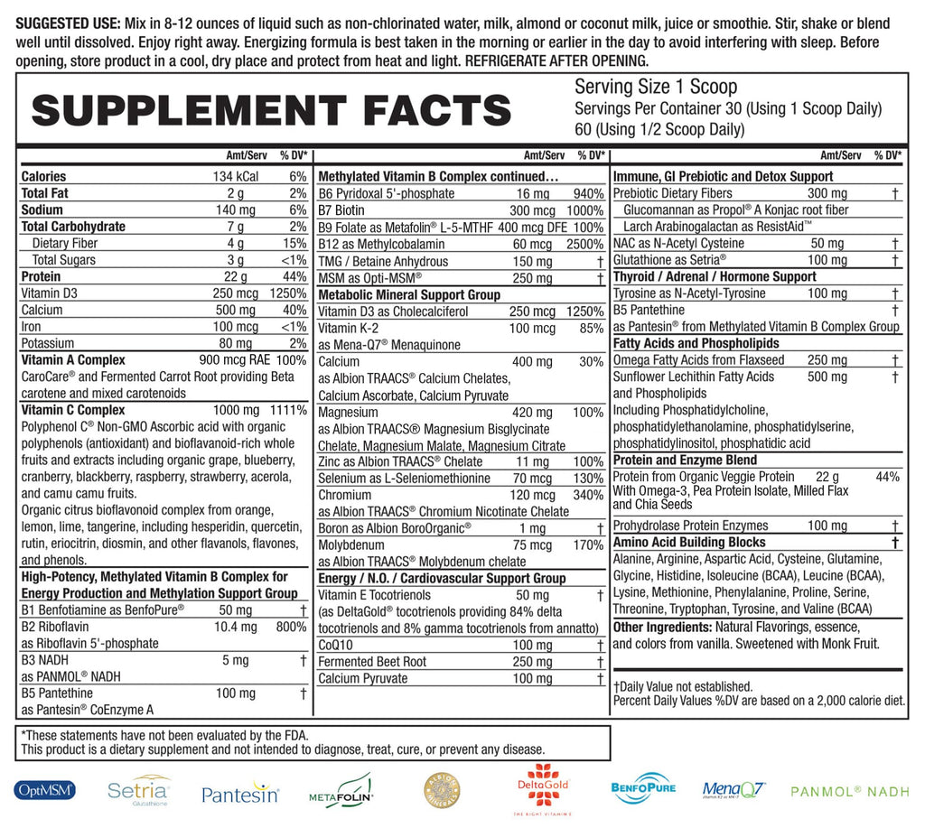 Restore Vanilla Veggie Protein | Premium Plant-Based Protein - 100% Natural and Omega 3 Fusion, Including Pea Protein Isolate - Low Carb, Keto, Dairy Free - 30 Day Supply Dr. Tennant's - TrustMedUSA