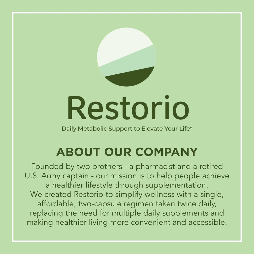 Restorio™ Metabolic Health Support Capsules - Liver & Inflammation Support - Hangover Prevention - Exercise Recovery - 120 Capsules - TrustMedUSA