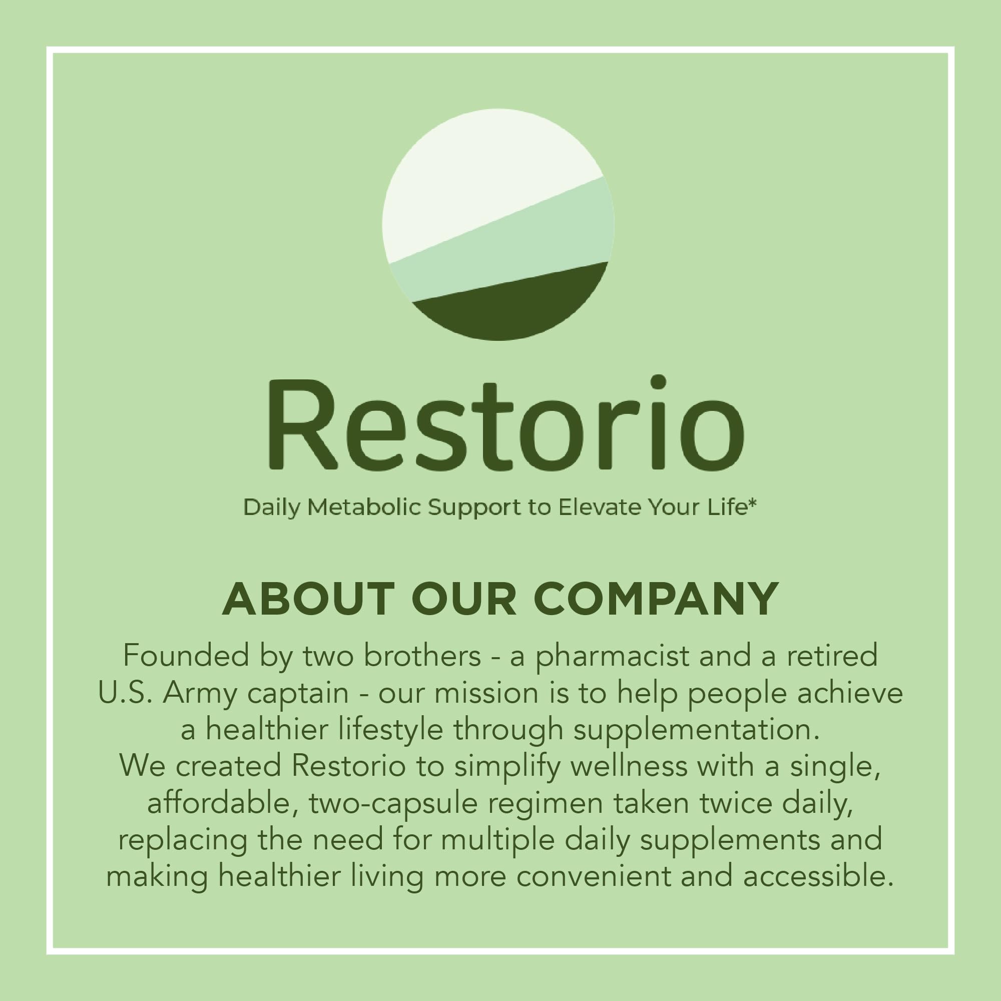 Restorio™ Metabolic Health Support Capsules - Liver & Inflammation Support - Hangover Prevention - Exercise Recovery - 120 Capsules - TrustMedUSA