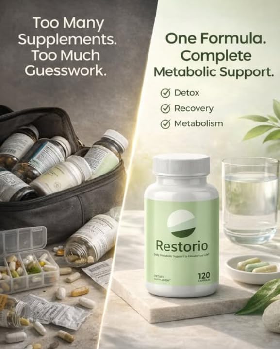 Restorio™ Metabolic Health Support Capsules - Liver & Inflammation Support - Hangover Prevention - Exercise Recovery - 120 Capsules - TrustMedUSA