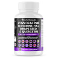 Resveratrol 6000mg Quercetin 4000mg Berberine 2000mg Grape Seed Extract 3000mg - TrustMedUSA